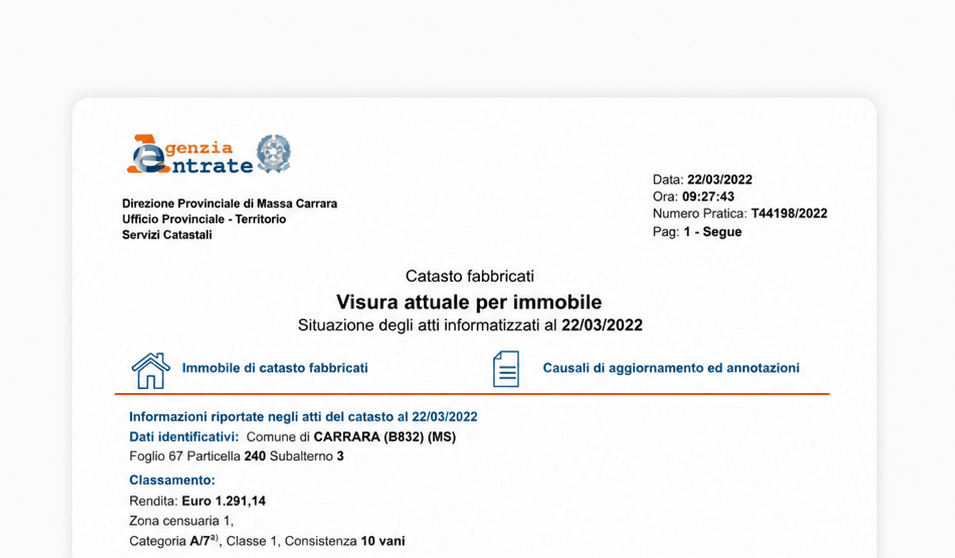 Visura Catastale Online - DocuClic